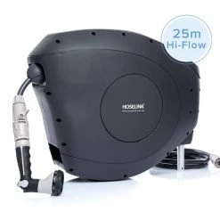 Hoselink Best Selling Gifts Hi-Flow 25m Retractable Hose Reel - Charcoal