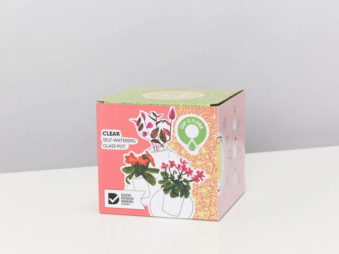 Plants In A Box Clear Glass Self-Watering Planter 6 Plants In A Box Clear Glass Self-Watering Planter