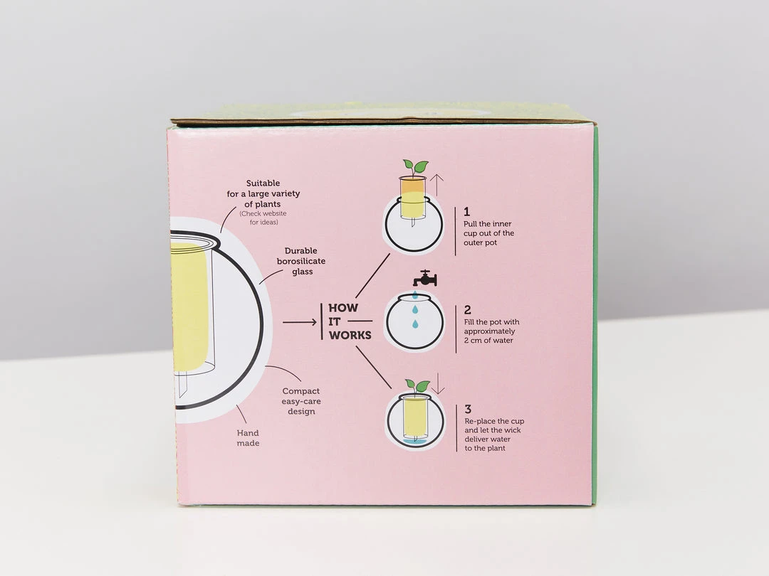 Plants In A Box Clear Glass Self-Watering Planter 8 Plants In A Box Clear Glass Self-Watering Planter