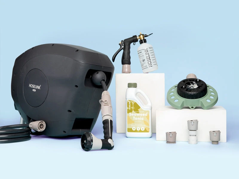 Hoselink Hoses & Sprinklers The Home Gardener Pack With Hose Reel - Charcoal And Beige 3 Hoselink Hoses & Sprinklers The Home Gardener Pack With Hose Reel - Charcoal And Beige