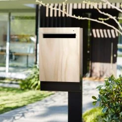 Javidesign Outdoor Living Large Post Mount Letterbox - Charcoal