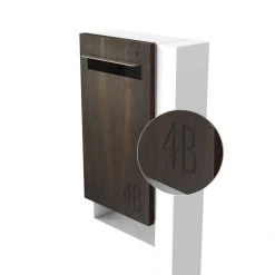 Javidesign Post Mount Letterbox - White (with Custom Numbers)
