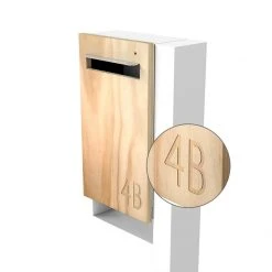 Javidesign Post Mount Letterbox - White (with Custom Numbers)