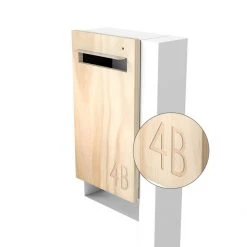 Javidesign Post Mount Letterbox - White (with Custom Numbers)