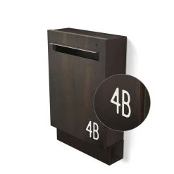 Javidesign Wall Mount Letterbox - Charcoal (with Custom Numbers) 24 Javidesign Wall Mount Letterbox - Charcoal (with Custom Numbers)