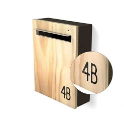 Javidesign Wall Mount Letterbox - Charcoal (with Custom Numbers) 25 Javidesign Wall Mount Letterbox - Charcoal (with Custom Numbers)