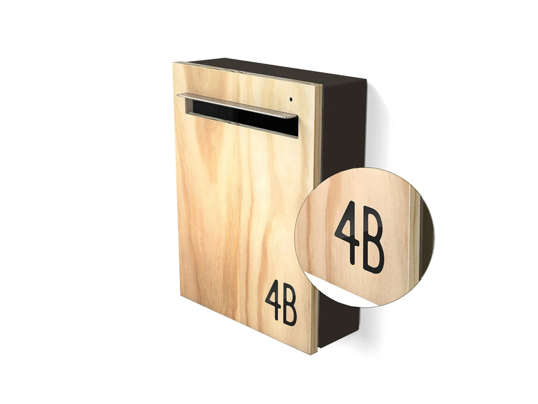 Javidesign Wall Mount Letterbox - Charcoal (with Custom Numbers) 12 Javidesign Wall Mount Letterbox - Charcoal (with Custom Numbers)