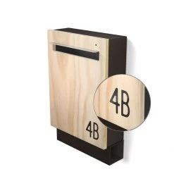 Javidesign Wall Mount Letterbox - Charcoal (with Custom Numbers) 28 Javidesign Wall Mount Letterbox - Charcoal (with Custom Numbers)