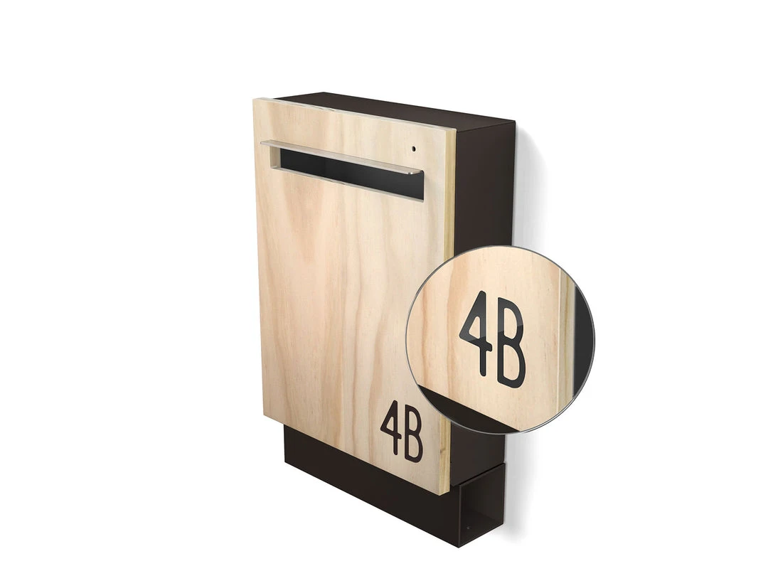 Javidesign Wall Mount Letterbox - Charcoal (with Custom Numbers) 15 Javidesign Wall Mount Letterbox - Charcoal (with Custom Numbers)