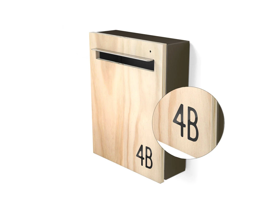 Javidesign Wall Mount Letterbox - Charcoal (with Custom Numbers) 14 Javidesign Wall Mount Letterbox - Charcoal (with Custom Numbers)