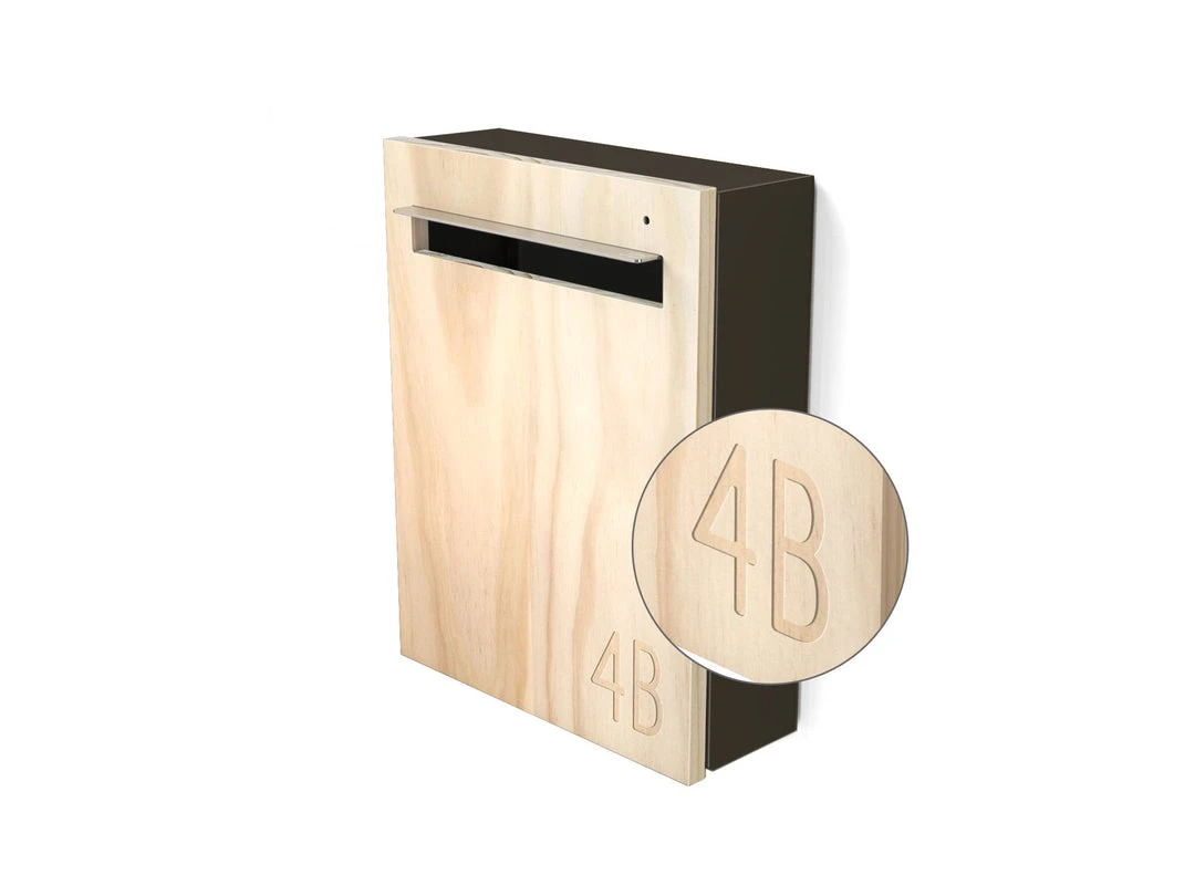 Javidesign Wall Mount Letterbox - Charcoal (with Custom Numbers) 6 Javidesign Wall Mount Letterbox - Charcoal (with Custom Numbers)