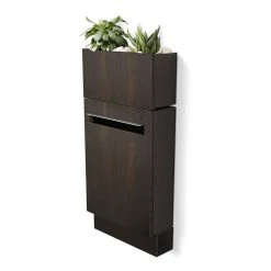 Javidesign Outdoor Living Wall Mount Letterbox + Planter - Charcoal