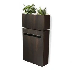 Javidesign Outdoor Living Wall Mount Letterbox + Planter - Charcoal