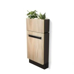 Javidesign Outdoor Living Wall Mount Letterbox + Planter - Charcoal