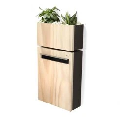 Javidesign Outdoor Living Wall Mount Letterbox + Planter - Charcoal