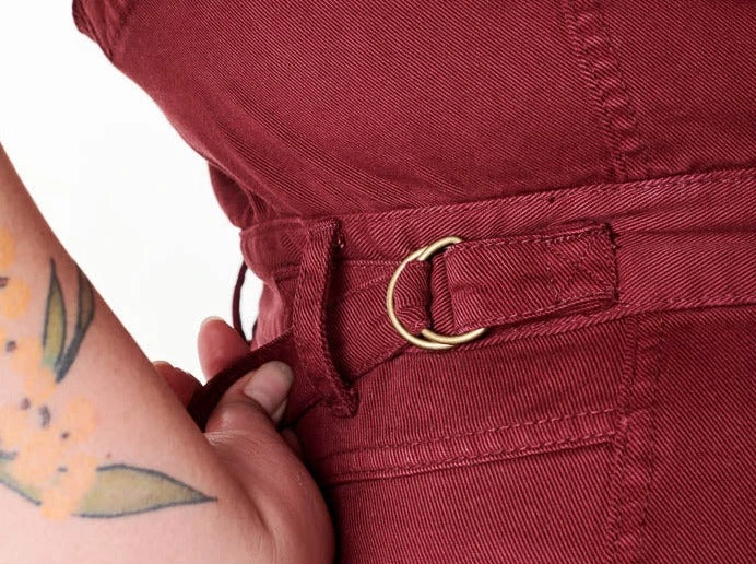 SUK Workwear Open Front Overalls - Oxblood 5 SUK Workwear Open Front Overalls - Oxblood