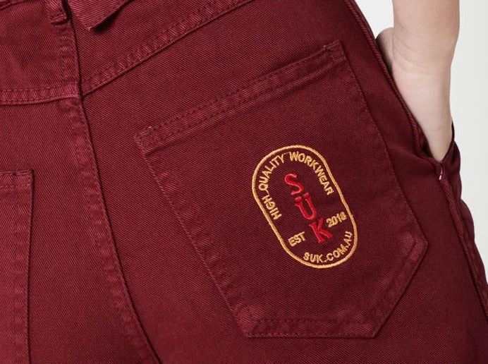 SUK Workwear Open Front Overalls - Oxblood 8 SUK Workwear Open Front Overalls - Oxblood