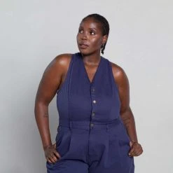 Suk Workwear Cropped Open Front Overalls