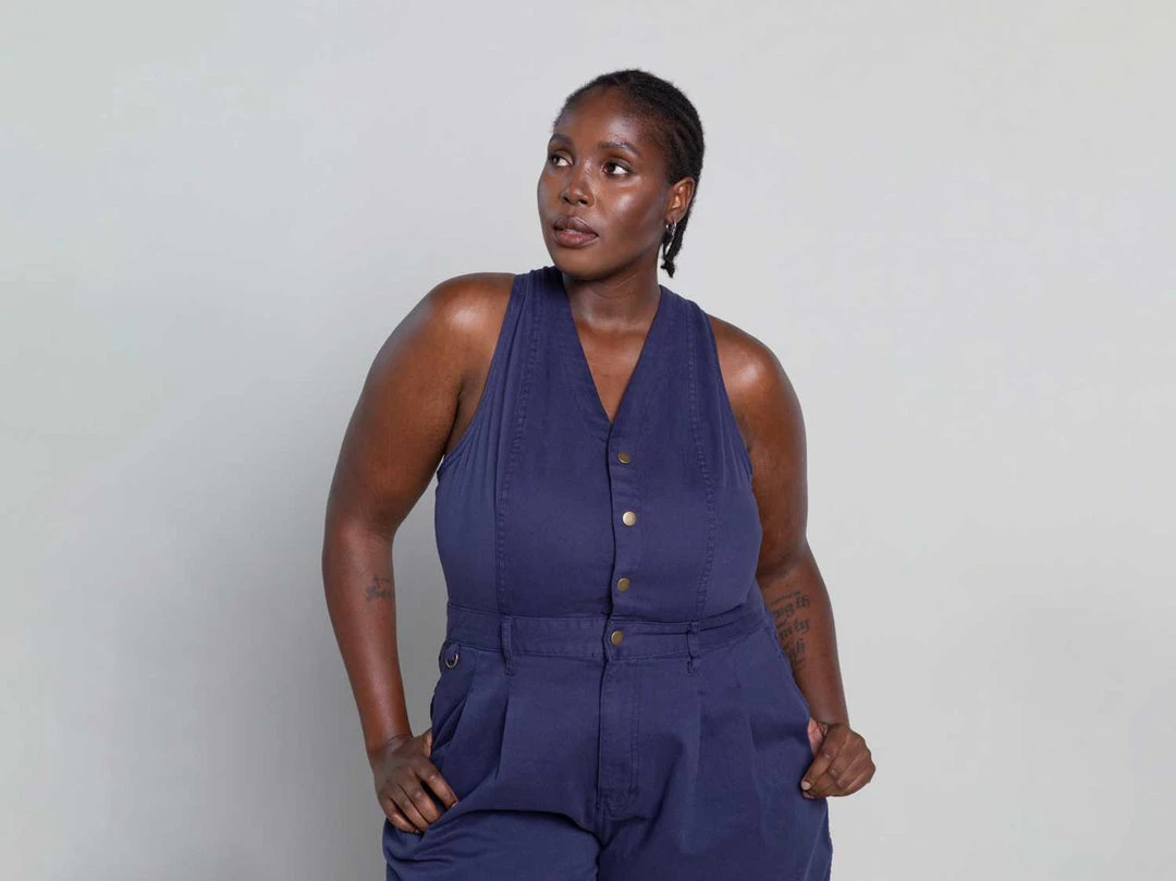 Suk Workwear Cropped Open Front Overalls 4 Suk Workwear Cropped Open Front Overalls