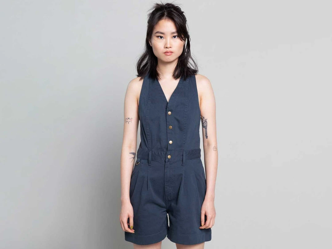Suk Workwear Cropped Open Front Overalls 6 Suk Workwear Cropped Open Front Overalls