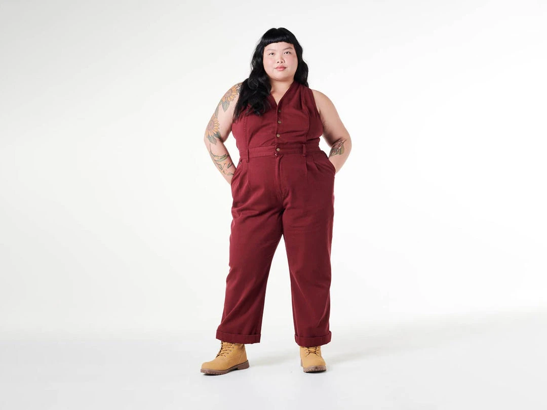 SUK Workwear Open Front Overalls - Oxblood 3 SUK Workwear Open Front Overalls - Oxblood