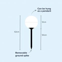 Hoselink Decorative Solar Garden Globe - Ground Spike Or Hanging LED