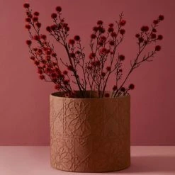 Tree Stripes Pty Ltd Pots & Hanging Baskets Cylinder Pot Diwali - Caramel Cafe