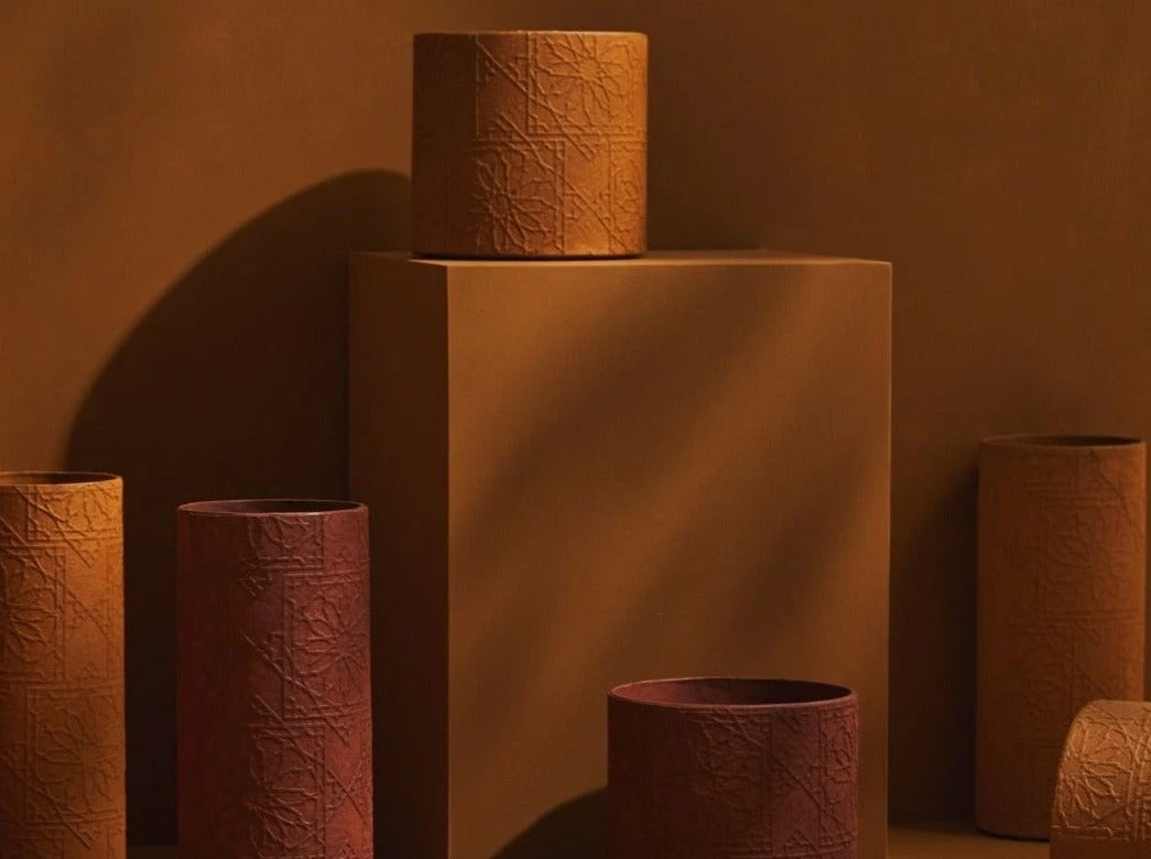 Tree Stripes Pty Ltd Pots & Hanging Baskets Cylinder Pot Diwali - Ochre 6 Tree Stripes Pty Ltd Pots & Hanging Baskets Cylinder Pot Diwali - Ochre