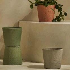 Tree Stripes Pty Ltd Pots & Hanging Baskets Conical Pot Dotty - Antique White