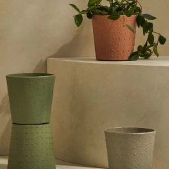 Tree Stripes Pty Ltd Pots & Hanging Baskets Conical Pot Dotty - Sage Green