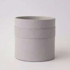 Tree Stripes Pty Ltd Cylinder Pot Kilima - Light Grey