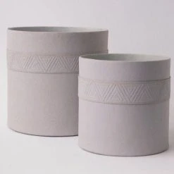Tree Stripes Pty Ltd Cylinder Pot Kilima - Light Grey