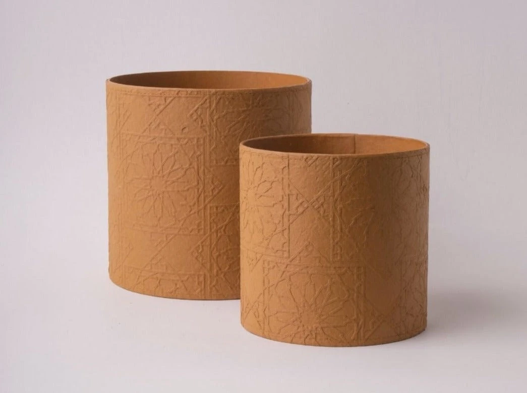 Tree Stripes Pty Ltd Pots & Hanging Baskets Cylinder Pot Diwali - Ochre 5 Tree Stripes Pty Ltd Pots & Hanging Baskets Cylinder Pot Diwali - Ochre