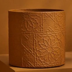 Tree Stripes Pty Ltd Pots & Hanging Baskets Cylinder Pot Diwali - Ochre