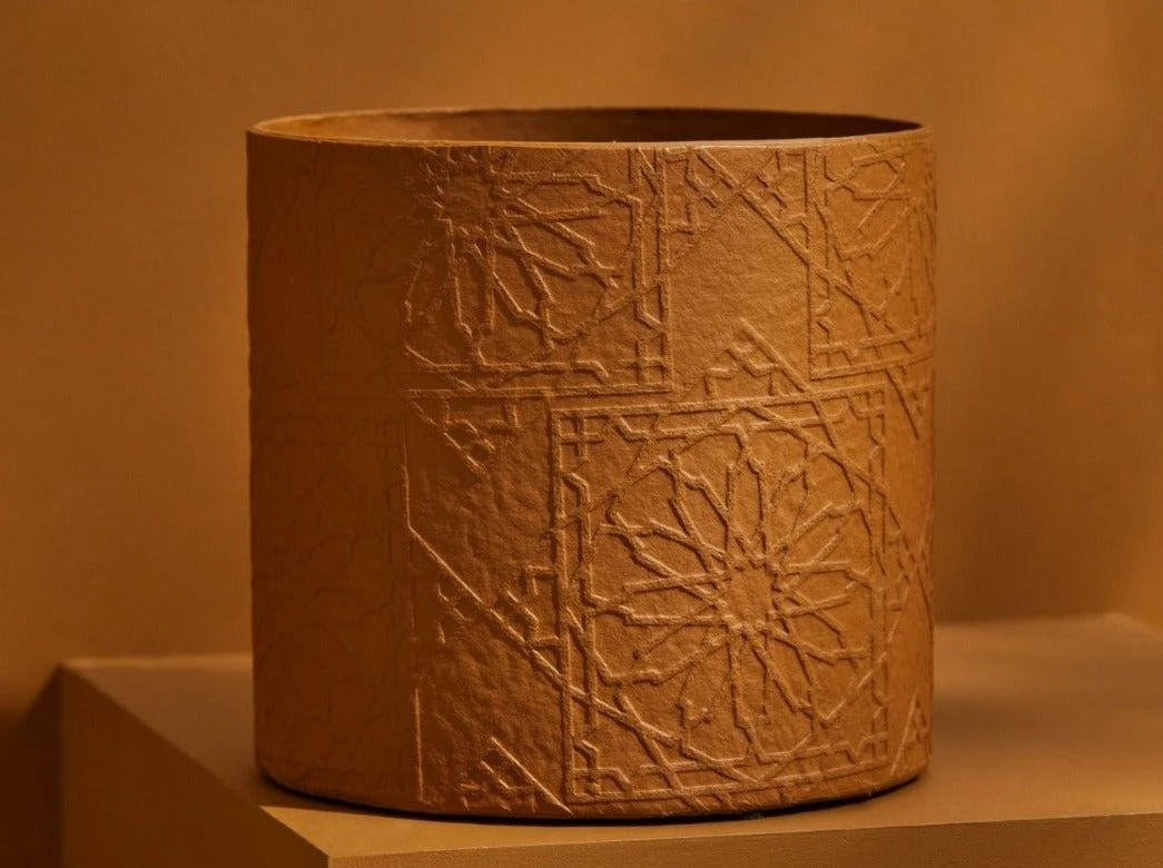 Tree Stripes Pty Ltd Pots & Hanging Baskets Cylinder Pot Diwali - Ochre 3 Tree Stripes Pty Ltd Pots & Hanging Baskets Cylinder Pot Diwali - Ochre