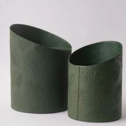 Tree Stripes Pty Ltd Hi-Lo Pot Palms - Olive Green Pots & Hanging Baskets